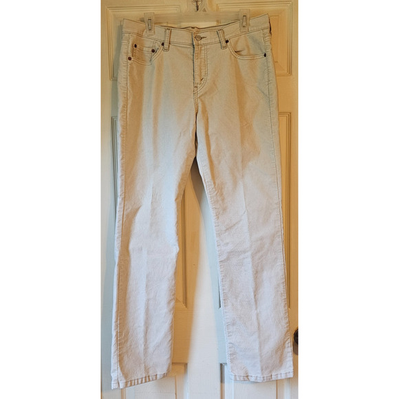 Levis 505 Corduroy Straight Leg Pants Cream Western Women's Size 12 - Picture 1 of 11